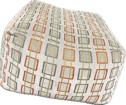 Multi Colored Pouf Ottoman-Open Box
