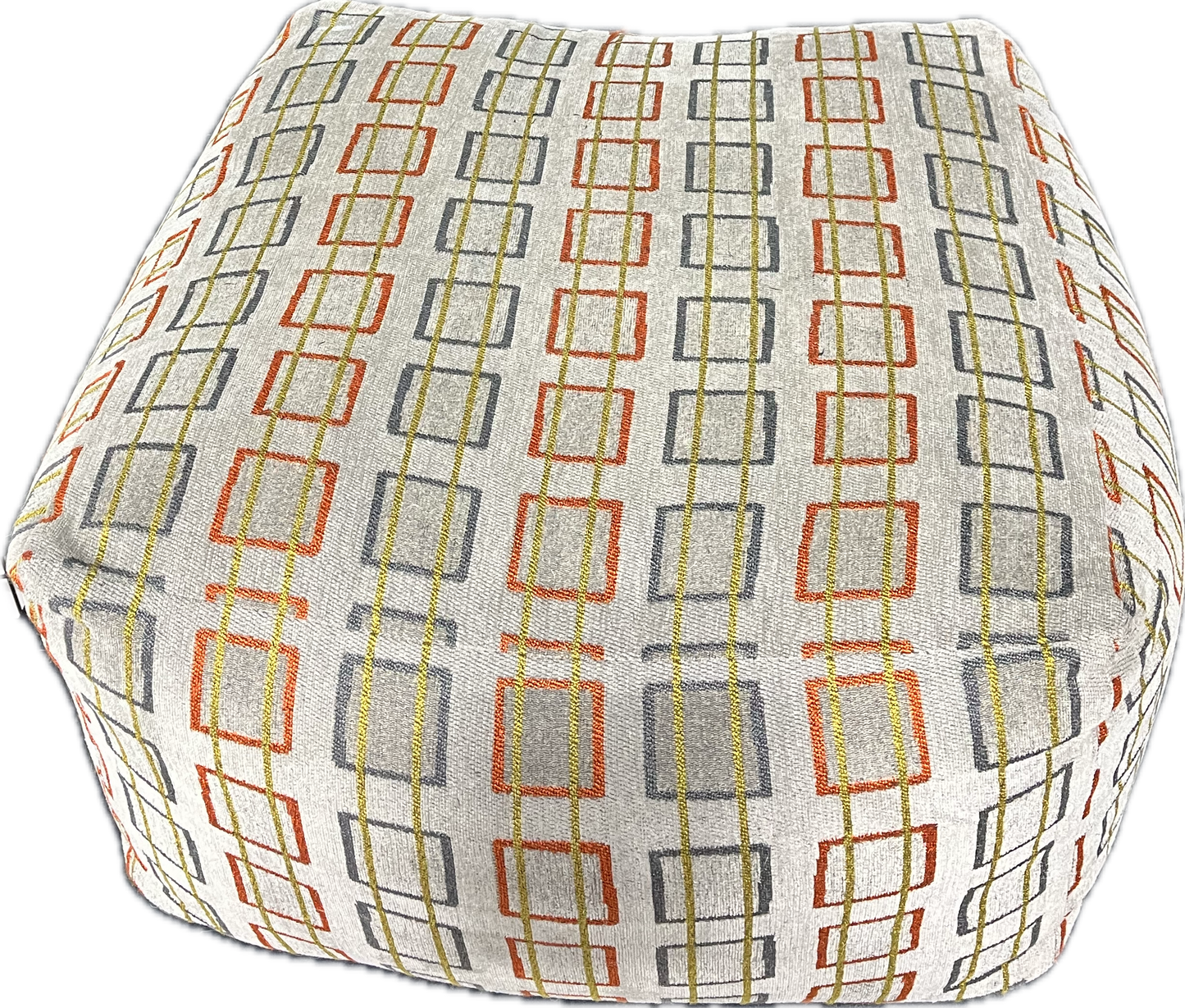 Multi Colored Pouf Ottoman-Open Box