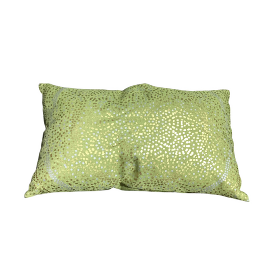 Green pillow gold and silver accents set of 3