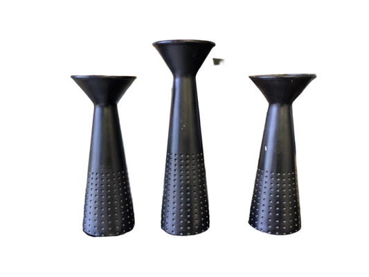 Black candle holders set of 3