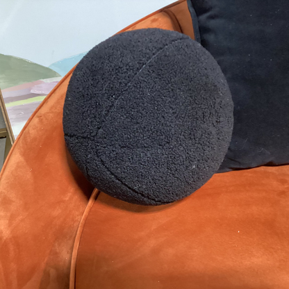 Black Round Pillow