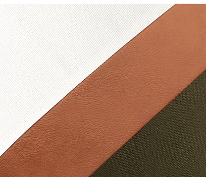 Olive Green W/ Faux Leather Pillow