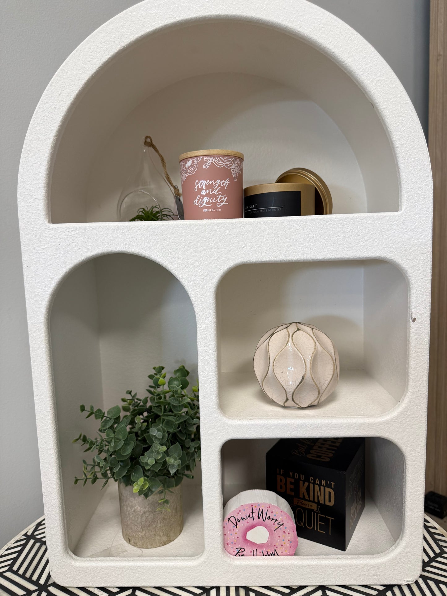24" Arch Rough Finish Wall Shelf