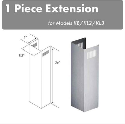 Zline Chimney Extension for Range Hood -- for tall/ ceilings!-OPEN BOX