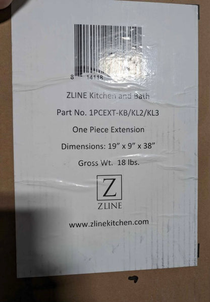 Zline Chimney Extension for Range Hood -- for tall/ ceilings!-OPEN BOX