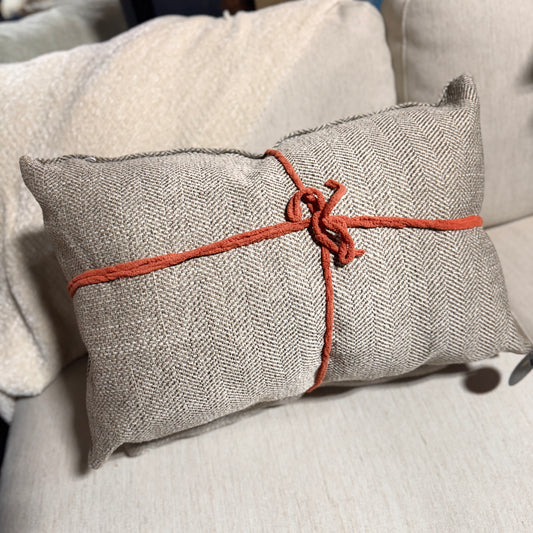 Linen Tweed Lumbar Pillow Set of 2