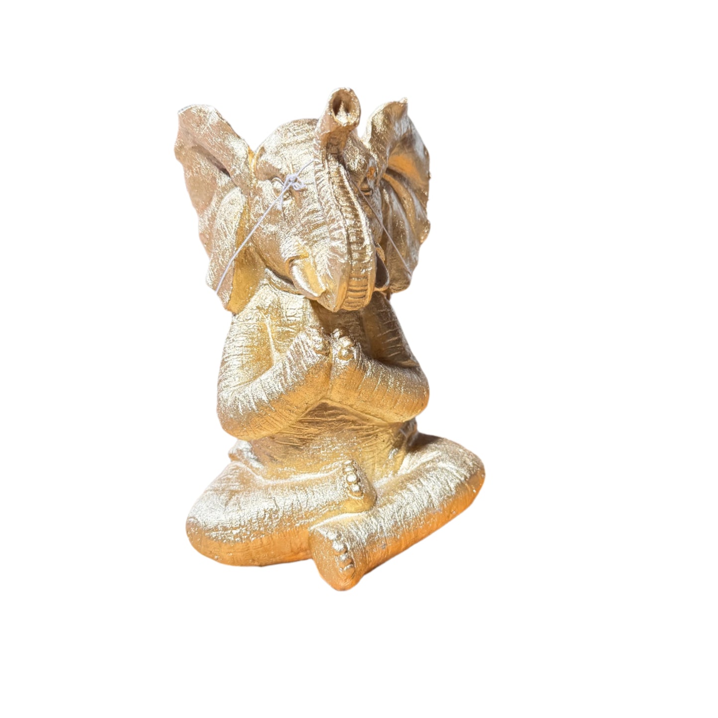 YOGA ELEPHANTS, Gold Set of 3/ 8"H,