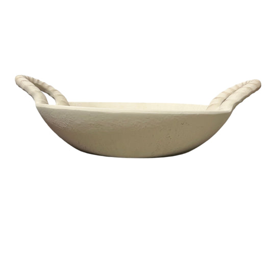 Braided Handle Ceramic Bowl – 18”-OPEN BOX