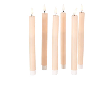 Outdoor Flameless Candle with Remote Control, Set of 6 8"H