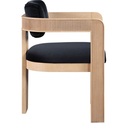 Fluted Velvet Upholstered Dining Chair (Set of 2)