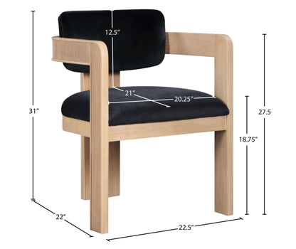 Fluted Velvet Upholstered Dining Chair (Set of 2)