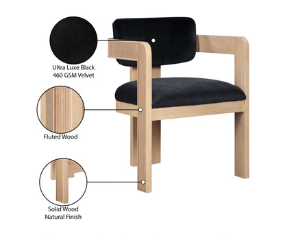 Fluted Velvet Upholstered Dining Chair (Set of 2)