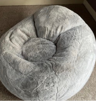 Grey Kids Floor Seat Puff- Local Pick Up Only