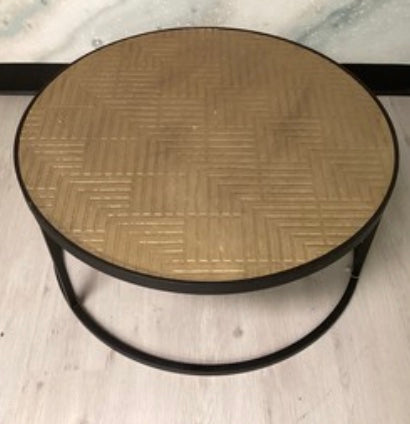 Gold Geometric Circle Coffee Table- Local Pick Up Only