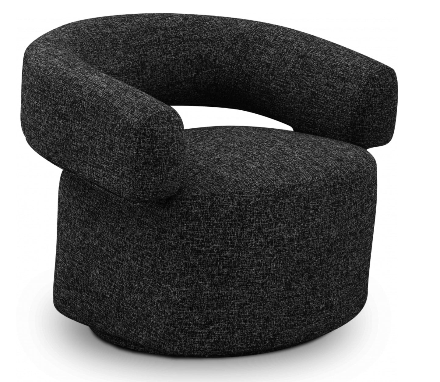 Swivel Black Textured Linen Chairs