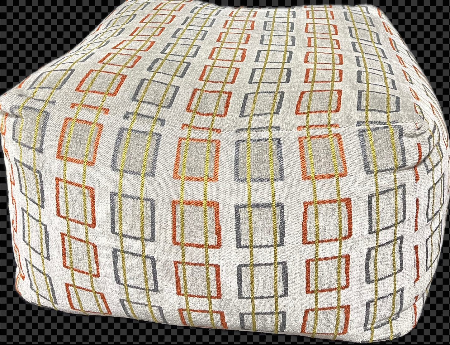 Multi Colored Pouf Ottoman-Open Box