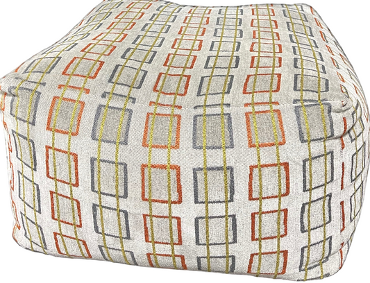 Multi Colored Pouf Ottoman-Open Box
