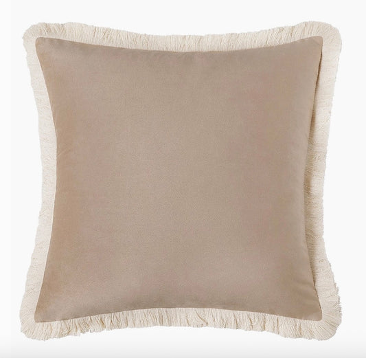 Naomi Beige Velvet Pillow – 18"x 18"