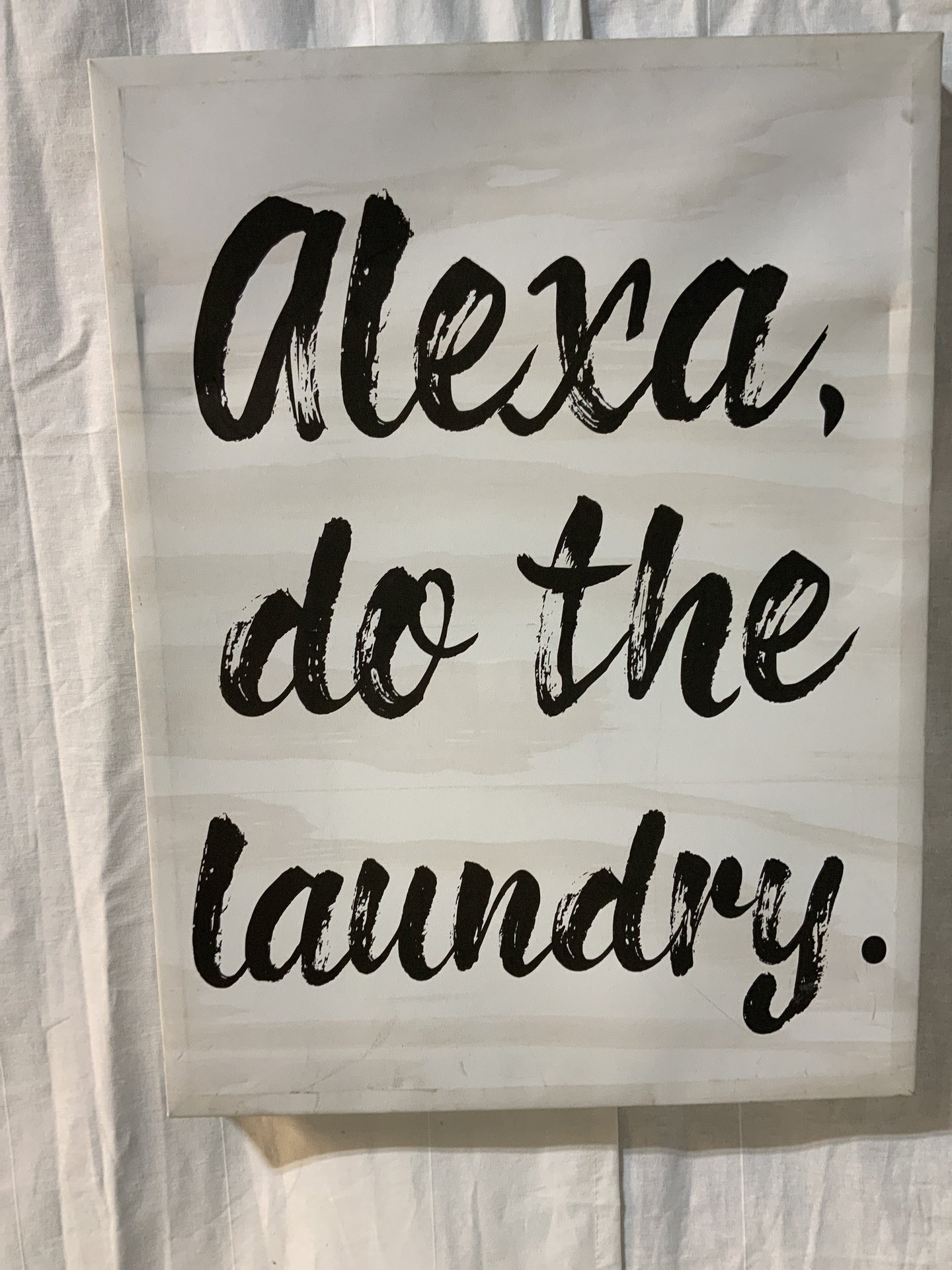 "Alexa, do the laundry" Funny Canvas Wall Art- Open Box