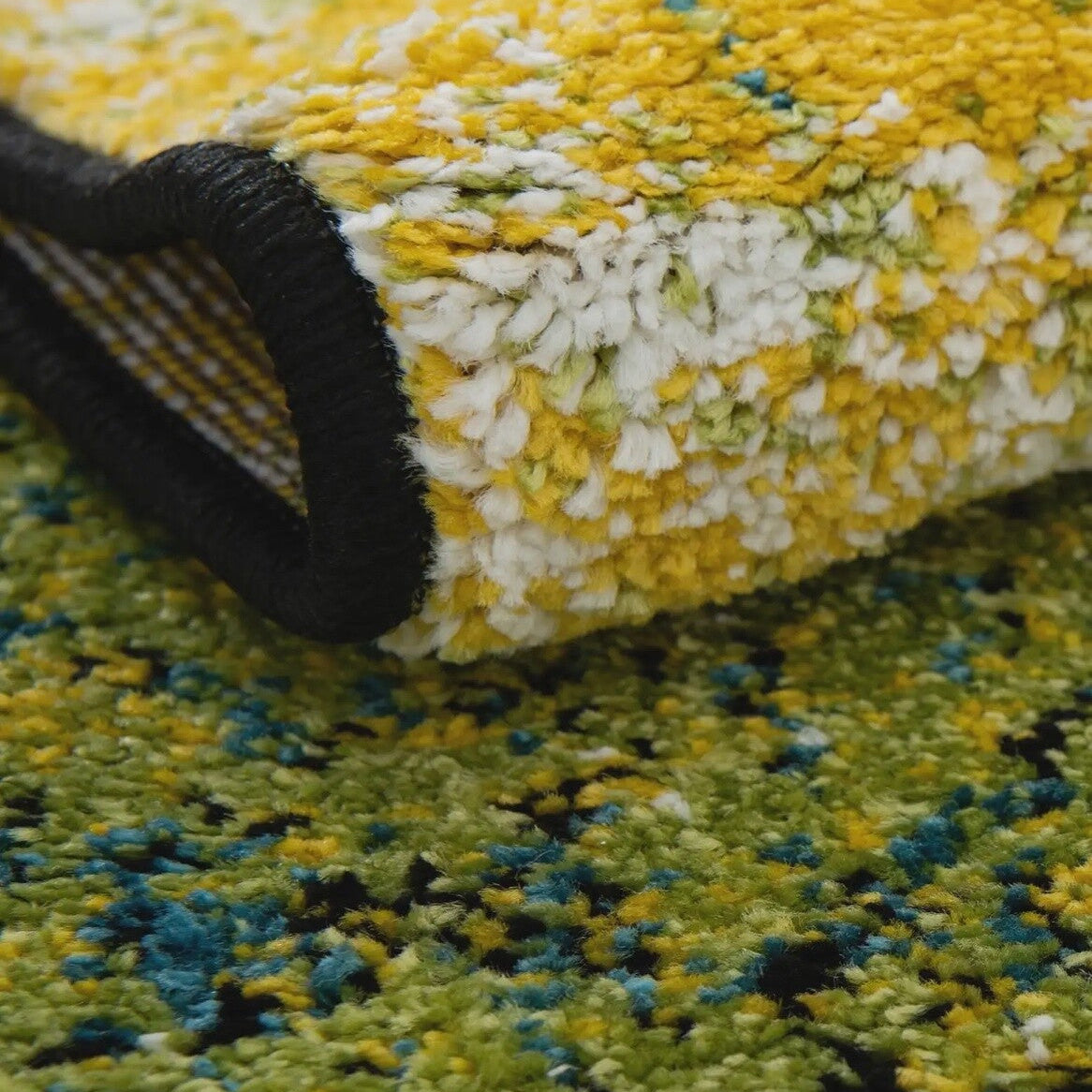 Light Green and Blue Lyon Rectangle Area Rug
