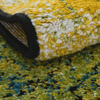 Light Green and Blue Lyon Rectangle Area Rug