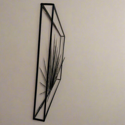 Metal wall art from the side