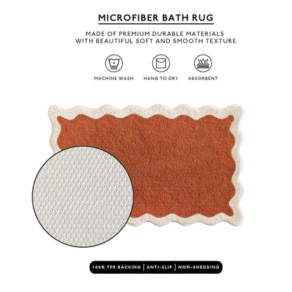 Microfiber bath rug with texture detail on a white background