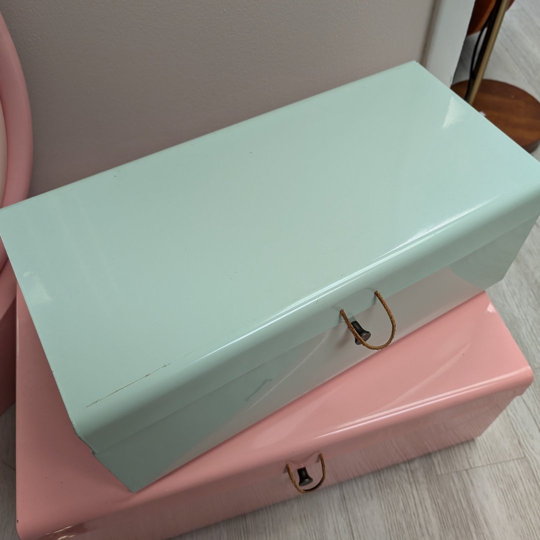 Mint Metal Storage Bin- Local Pick Up Only