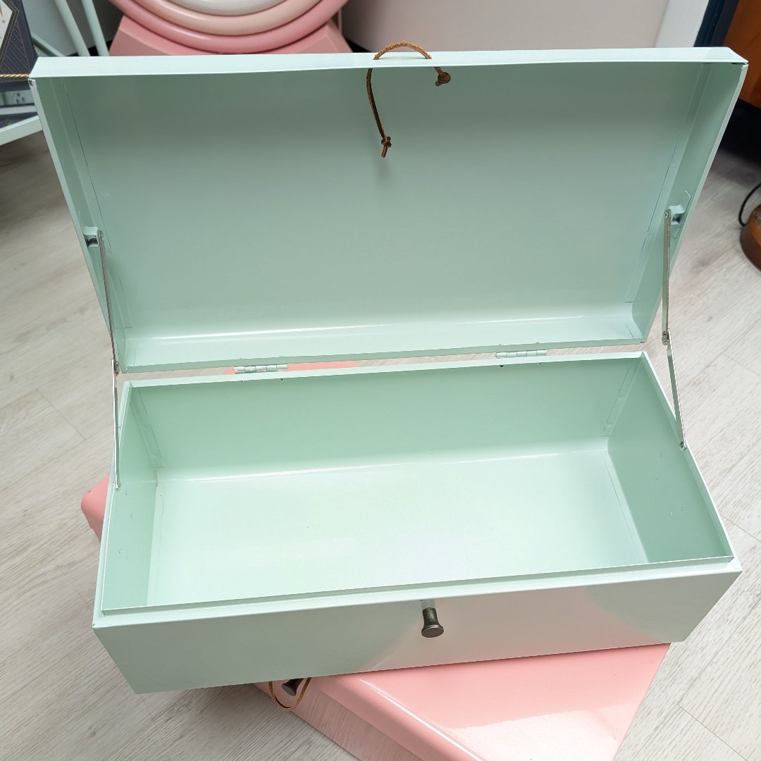 Mint Metal Storage Bin- Local Pick Up Only