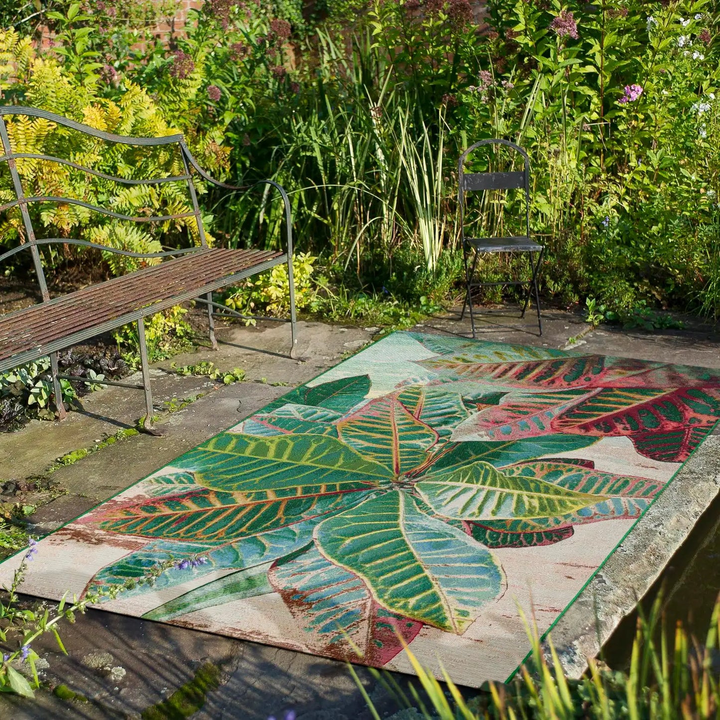 Multi 5' 3 x 8' Outdoor Botanical Rectangle Rug