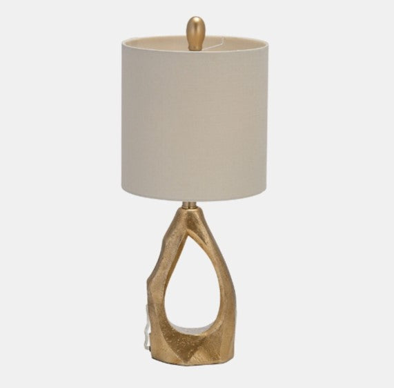 Organic resin table lamp in gold