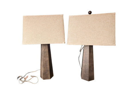 Faux Wood Table Lamp (Set of 2)- Local Pick Up Only