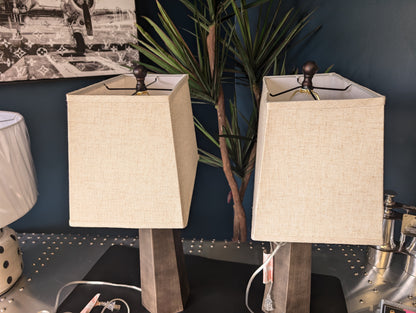 Faux Wood Table Lamp (Set of 2)- Local Pick Up Only