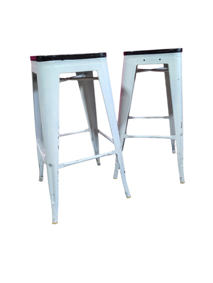 Black and White Bar Stools (Set of 2)-Local Pick Up Only