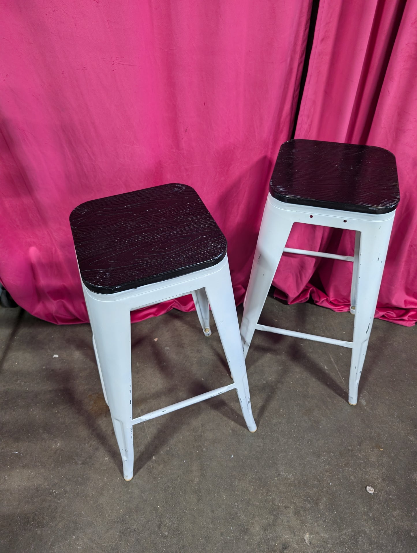 Black and White Bar Stools (Set of 2)-Local Pick Up Only