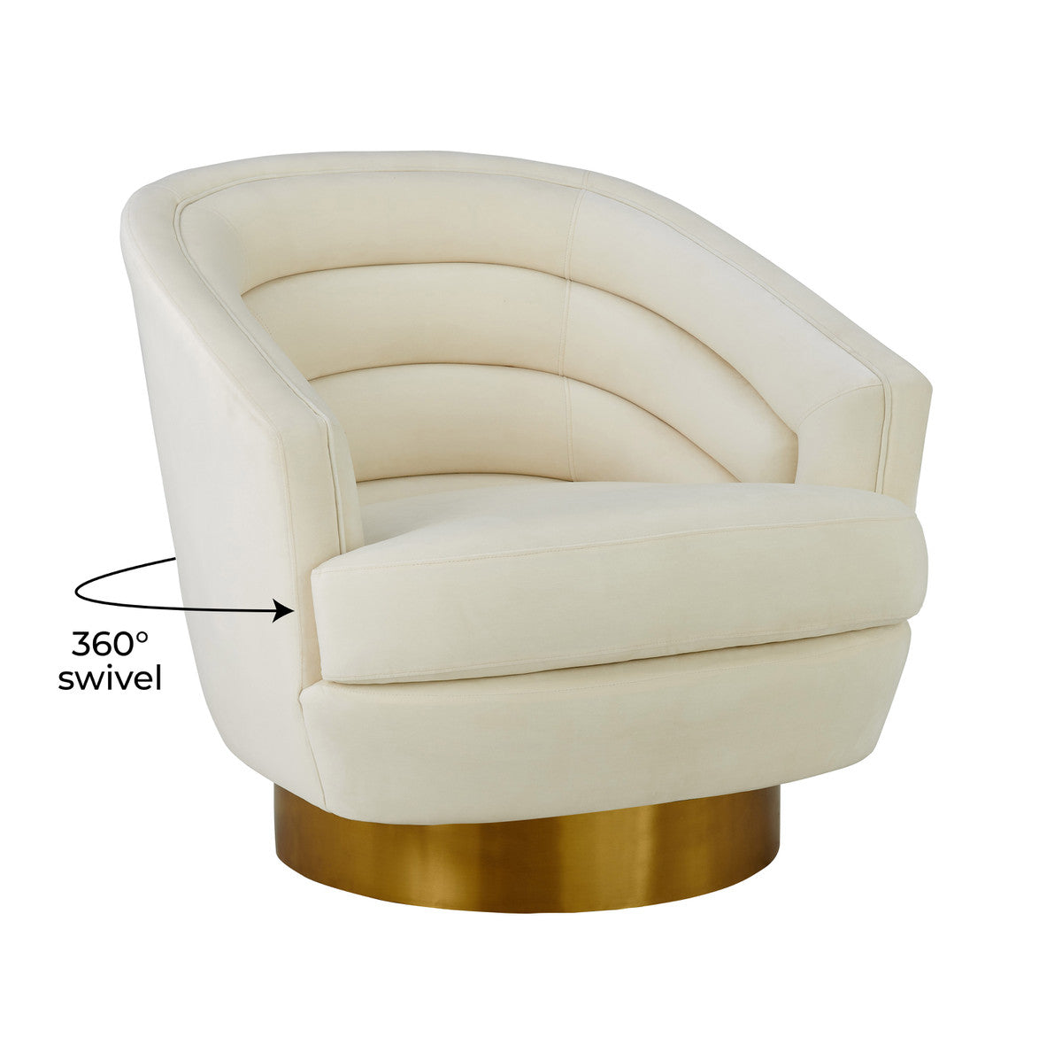 Padded Velvet Swivel Chair