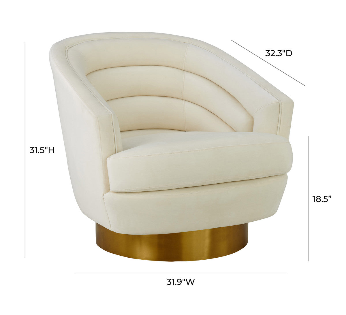 Padded Velvet Swivel Chair