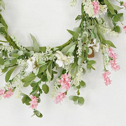Pink & Cream Flower Wreath