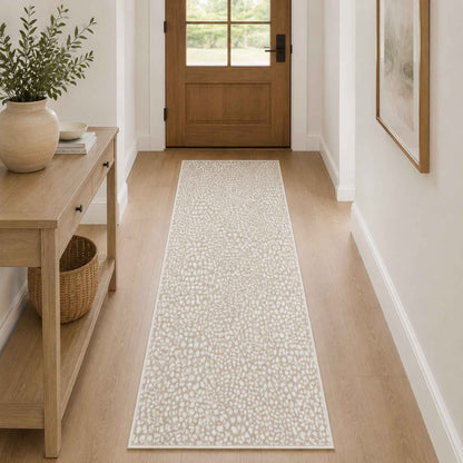 Animal Print Cream Runner Rug - 2’x 8’