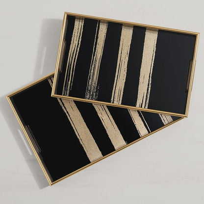 Savoy gold trim decorative trays