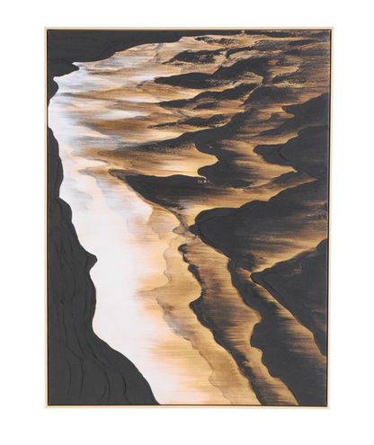 Black Canvas Abstract Ombre Textured Framed Wall Art