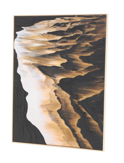 Black Canvas Abstract Ombre Textured Framed Wall Art