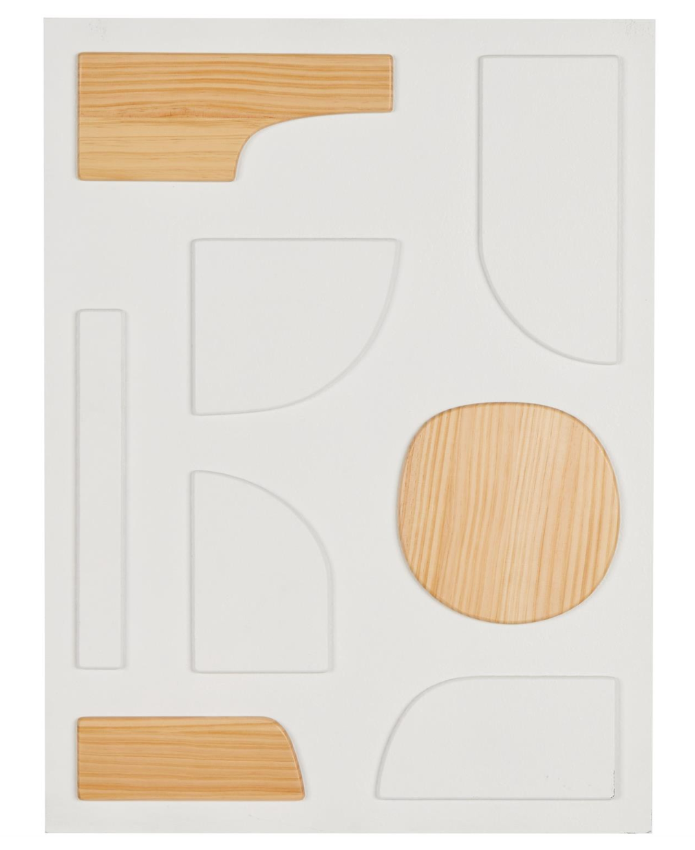 White Wood Geometric Wall Decor