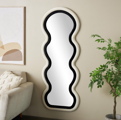 Black Velvet Wavy Wall Mirror