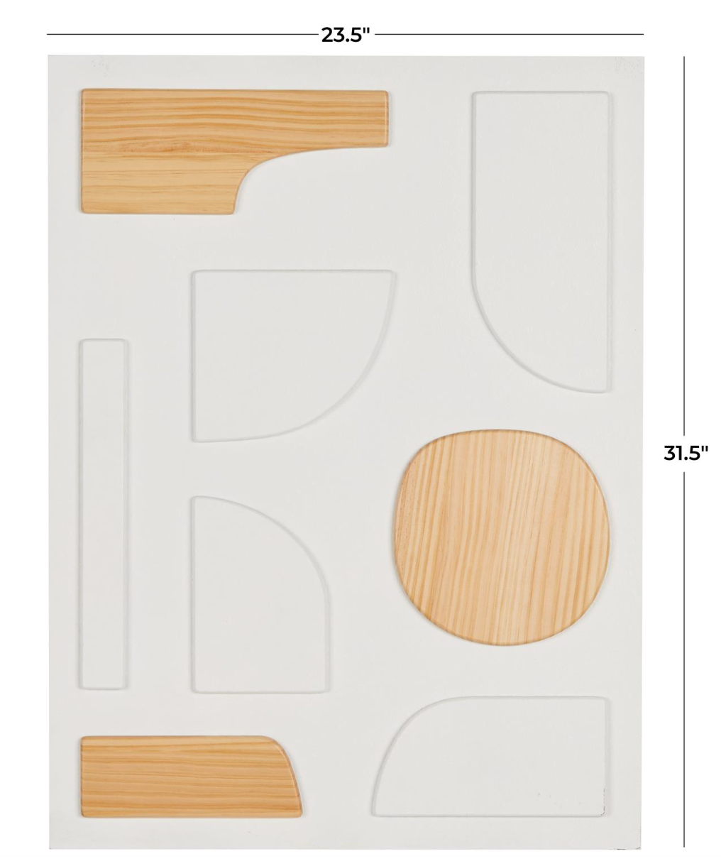 White Wood Geometric Wall Decor