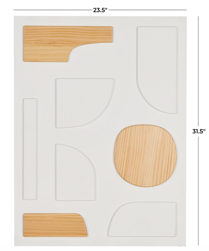 White Wood Geometric Wall Decor