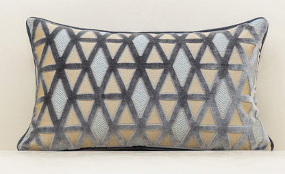 Silver Gold Geometric Velvet  Pillow (12”x20”)-OPEN BOX