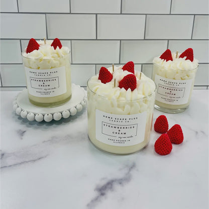 Soy Wax Candle/ Strawberries & Cream - Open Box