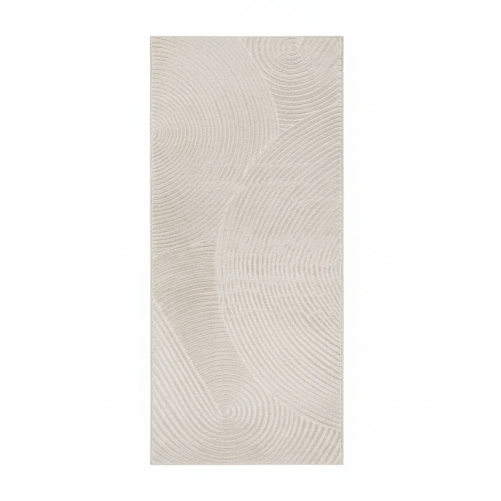 Textured beige wall tile with wavy pattern