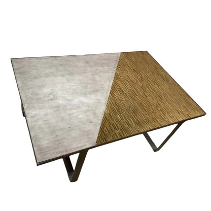 Metal mixed material coffee table-OPEN BOX